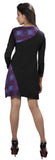 V-Neck Long Sleeved Dress With Side Flower Embroidery. - craze-trade-limited