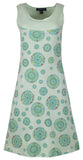 sleeveless dress with chakra print