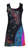 Colorful Flower Embroidery Sleeveless Dress. - craze-trade-limited