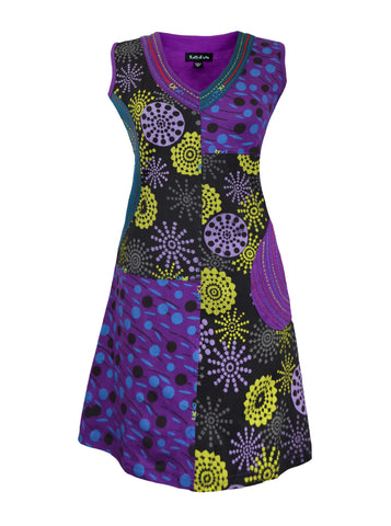 Sleeveless Dress with V Neck Design