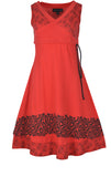 Red Cotton Frock Style Dress