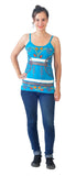 Multicolored Embroidery Strappy Summer Tops - TATTOPANI