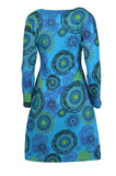 sleeve womens blue dress