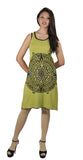 Front Mandala Embroidery Sleeveless Dress. - TATTOPANI