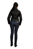 Ladies Black Faux Leather Quilted Zip Up Ladies Jacket - TATTOPANI