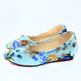 Floral Pattern Girl's Colorful Slip-On Ballerina flat Shoes - TATTOPANI Fashion