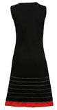 Sleeveless V-Neck Dress With Colorful Print & Patch. - craze-trade-limited