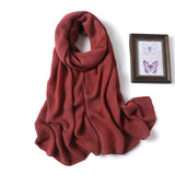2020 Winter Scarf Women Solid Cashmere Knitted Pashmina Thick Shawls Lady Wraps Female Warm Foulard Neck Scarves Tow Side
