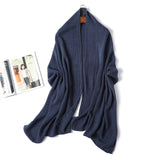 2020 Winter Scarf Women Solid Cashmere Knitted Pashmina Thick Shawls Lady Wraps Female Warm Foulard Neck Scarves Tow Side