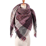 2019 women scarf fashion plaid winter scarves for ladies cashmere shawls wraps warm neck Triangle Bandage pashmina
