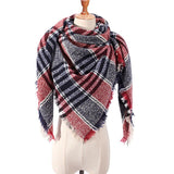 2019 women scarf fashion plaid winter scarves for ladies cashmere shawls wraps warm neck Triangle Bandage pashmina