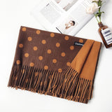 Women Solid Color Soft Hairball Scarf Oversize Cashmere Scarves Ladies Shawl Wrap Winter Pashmina Female Hijab Headband Muffler