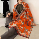 2020 Luxury Brand Scarf Hijab Women Winter Cashmere Thick Shawl Warm Bandana Scarves Female Pashmina Blanket