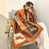 2020 Luxury Brand Scarf Hijab Women Winter Cashmere Thick Shawl Warm Bandana Scarves Female Pashmina Blanket