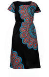 Feather Pattern Short Sleeve Summer Dress - craze-trade-limited